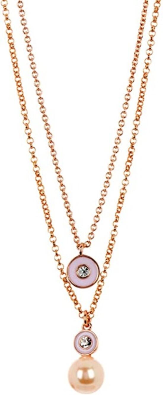 Kate Spade pearly delight double pendant Necklace Rose Gold